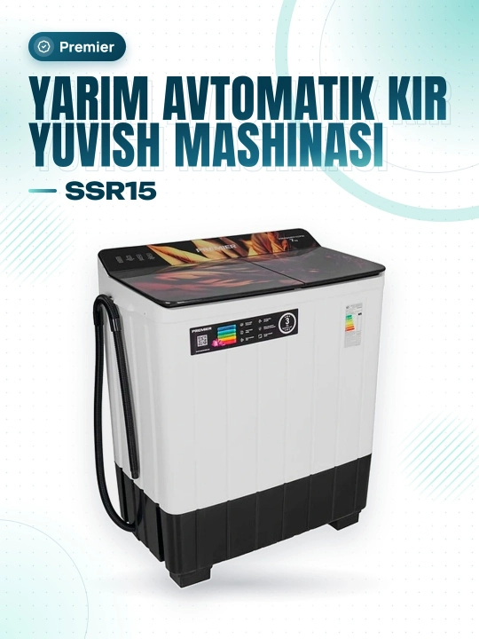 Yarim avtomatik kir yuvish mashinasi PRMWM07-SSR15, xonadon uchun