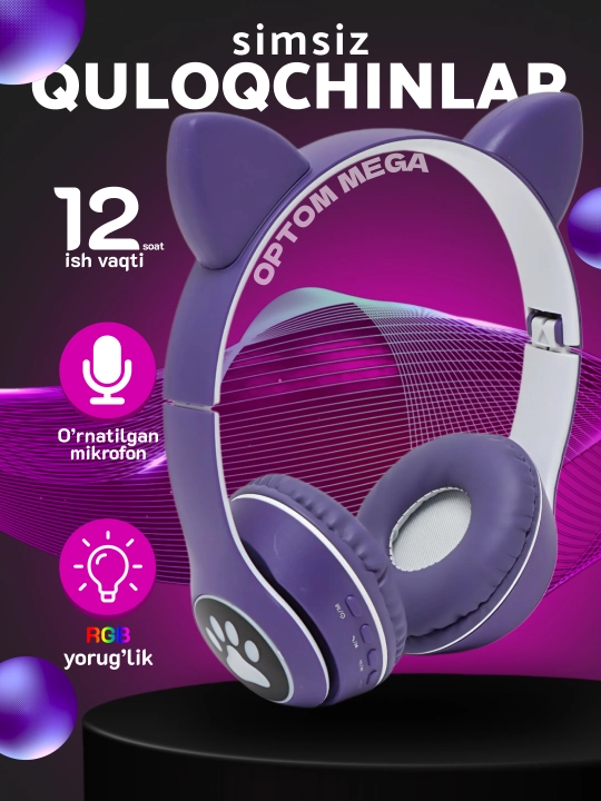 Беспроводные Bluetooth наушники Pods Pro, Naushnik, pro, pods 3, pro5, max, Cat Ear, P9