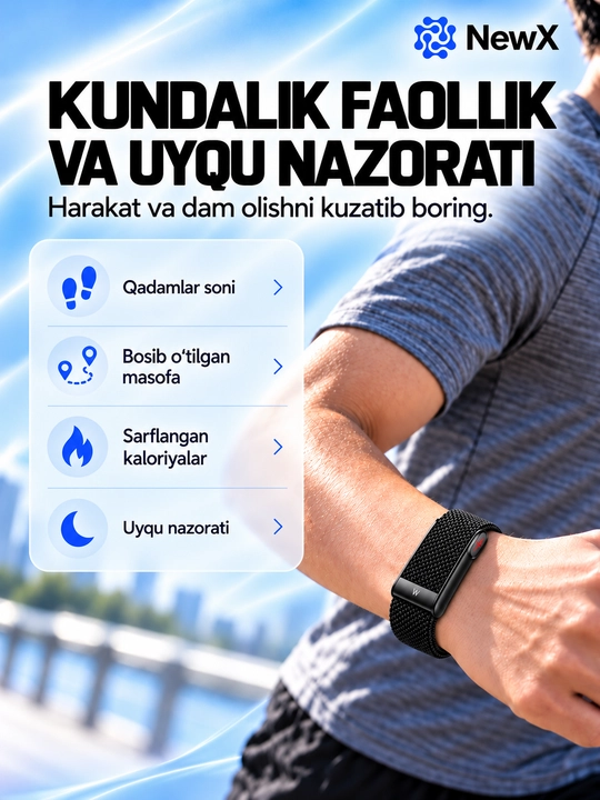 Cмарт-браслет, WP 100+ спортивных режимов, ECG, Bluetooth, IP68, 5ATM