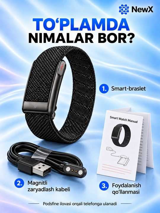 Cмарт-браслет, WP 100+ спортивных режимов, ECG, Bluetooth, IP68, 5ATM