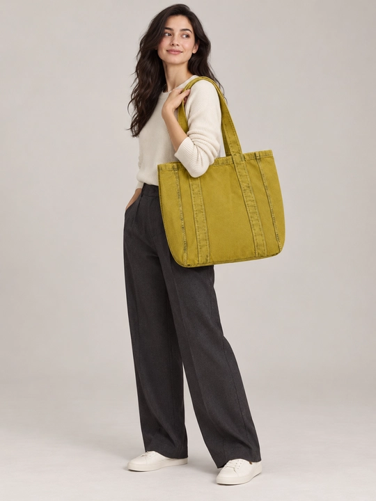 Denim shopper sumka, yelkaga taqiladigan jinsi sumka, kundalik va o‘qish uchun F17 JEANS