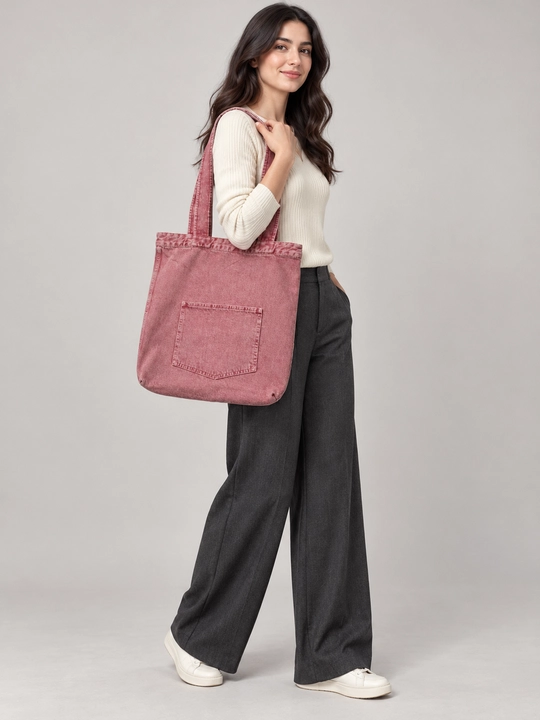 Denim shopper sumka, yelkaga taqiladigan jinsi sumka, kundalik va o‘qish uchun F17 JEANS