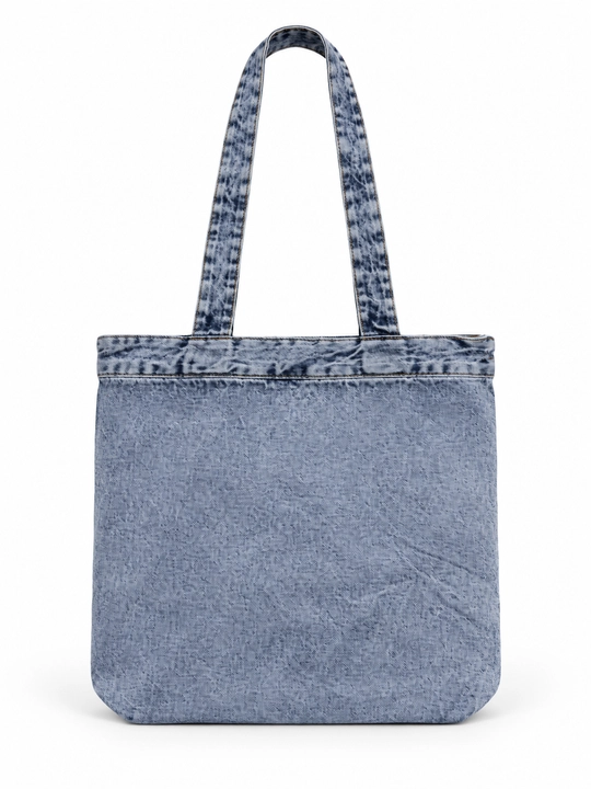Denim shopper sumka, yelkaga taqiladigan jinsi sumka, kundalik va o‘qish uchun F17 JEANS
