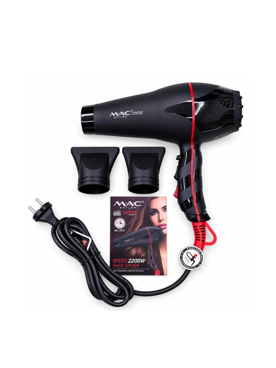 Professional fen soch quritgich MAC, quritish va turmaklash uchun, 2600W
