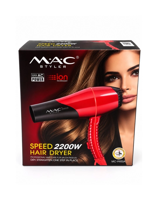 Professional fen soch quritgich MAC, quritish va turmaklash uchun, 2600W