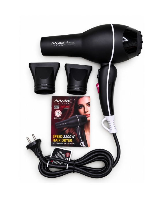 Professional fen soch quritgich MAC, quritish va turmaklash uchun, 2600W