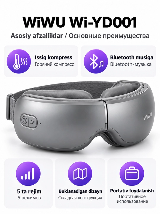 Умный массажёр для области глаз WiWU Wi-YD001, портативный