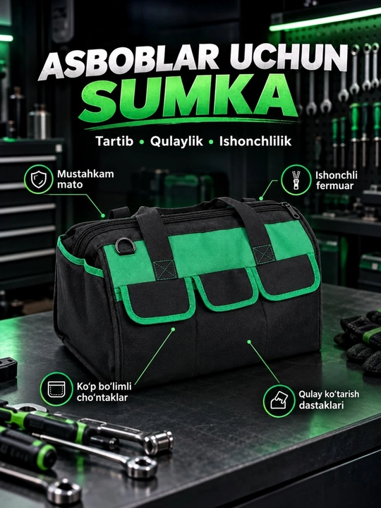 Asboblar uchun qulay va sifatli sumka