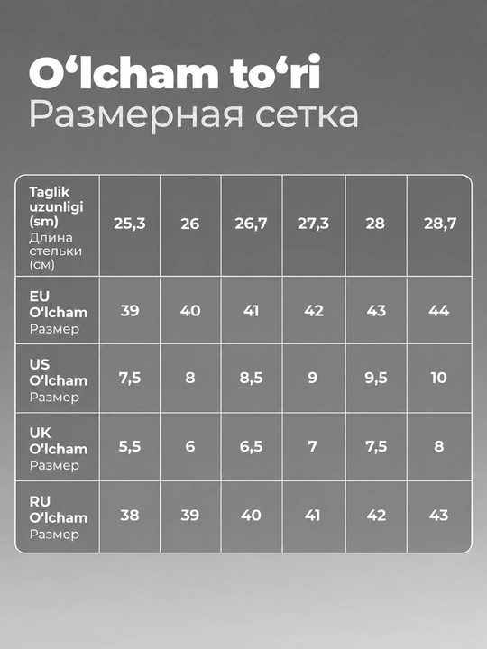 Erkaklar sliponlari, erkaklar poyabzali, 36-45 o‘lcham