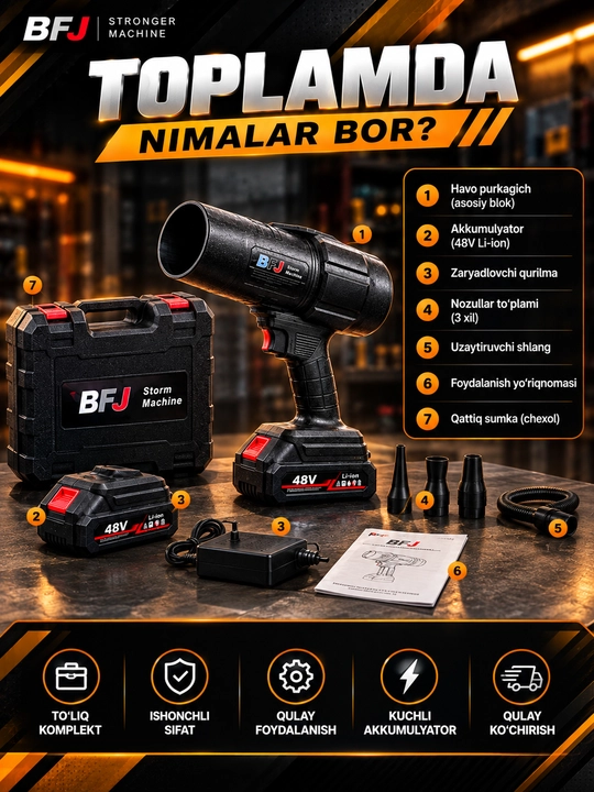 48 V Simsiz yaproq puflagich 550W