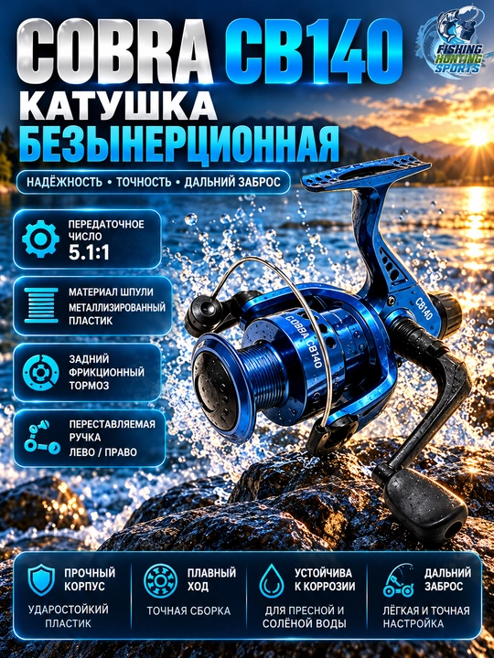 Катушка рыболовная кобра, CB140-CB240-CB340-CB-440-CB540-CB640 - 
