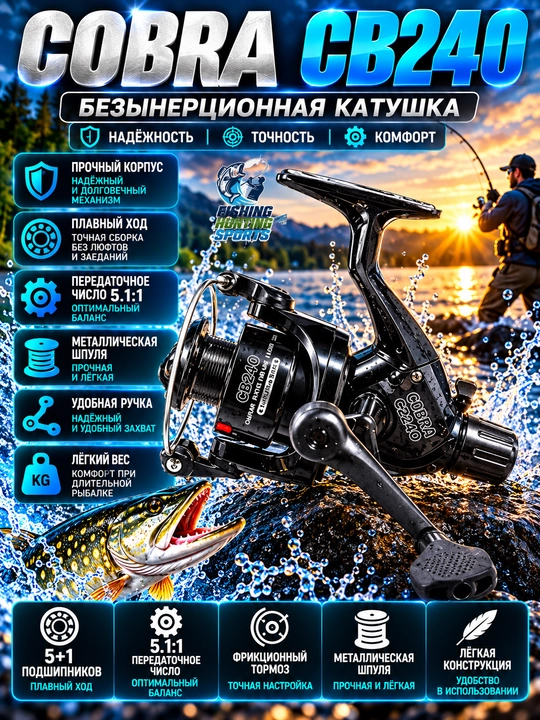 Катушка рыболовная кобра, CB140-CB240-CB340-CB-440-CB540-CB640 - 