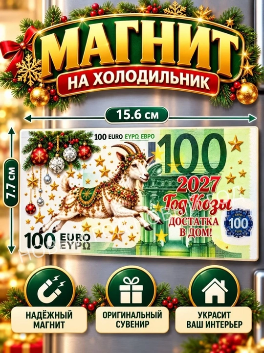 2027-yilning echki muzlatgich magniti ramzi