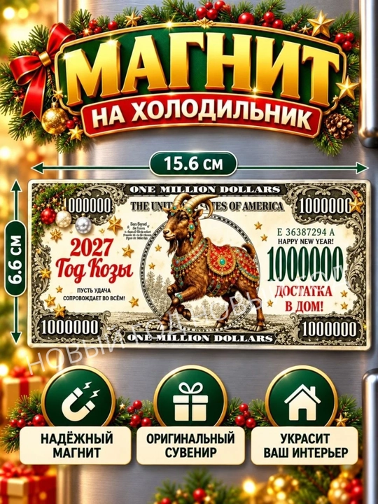 2027-yilning echki muzlatgich magniti ramzi