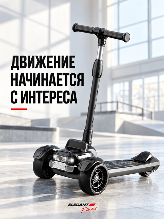 G800 (Sport) bolalar yo‘ltanlamas samokati, sozlanadigan tutqich, LED chiroq