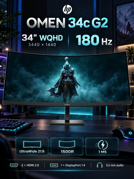Монитор HP — 27–34-дюймовый LED-монитор, IPS, 100 Гц / 180 Гц, FHD / WQHD,гарантия 1 год - 