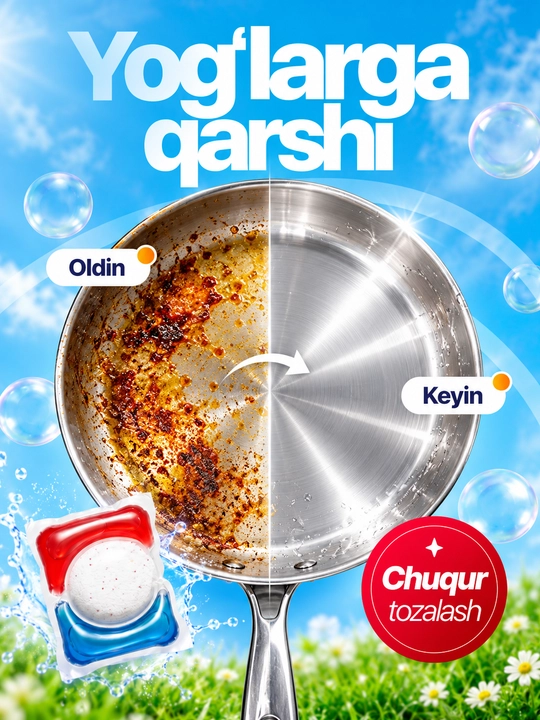 Safos idish yuvish mashinasi uchun kapsulalar, 60 dona