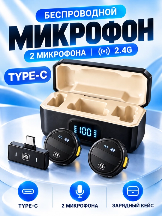 Mikrafon, mikrofon, mini mikrafon, simsiz mikrofon, petlichka, iphone va android uchun,anc - 
