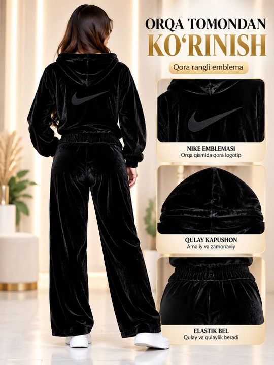 Velyurdan tikilgan 48-52 o‘lchamdagi ayollar kostyumi