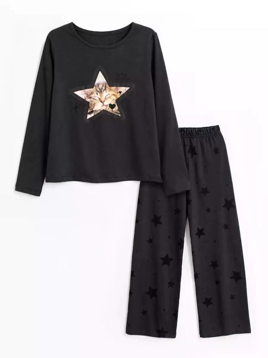 Qiz bola uchun pijama, qalin nachosli pijama, paxta NEO