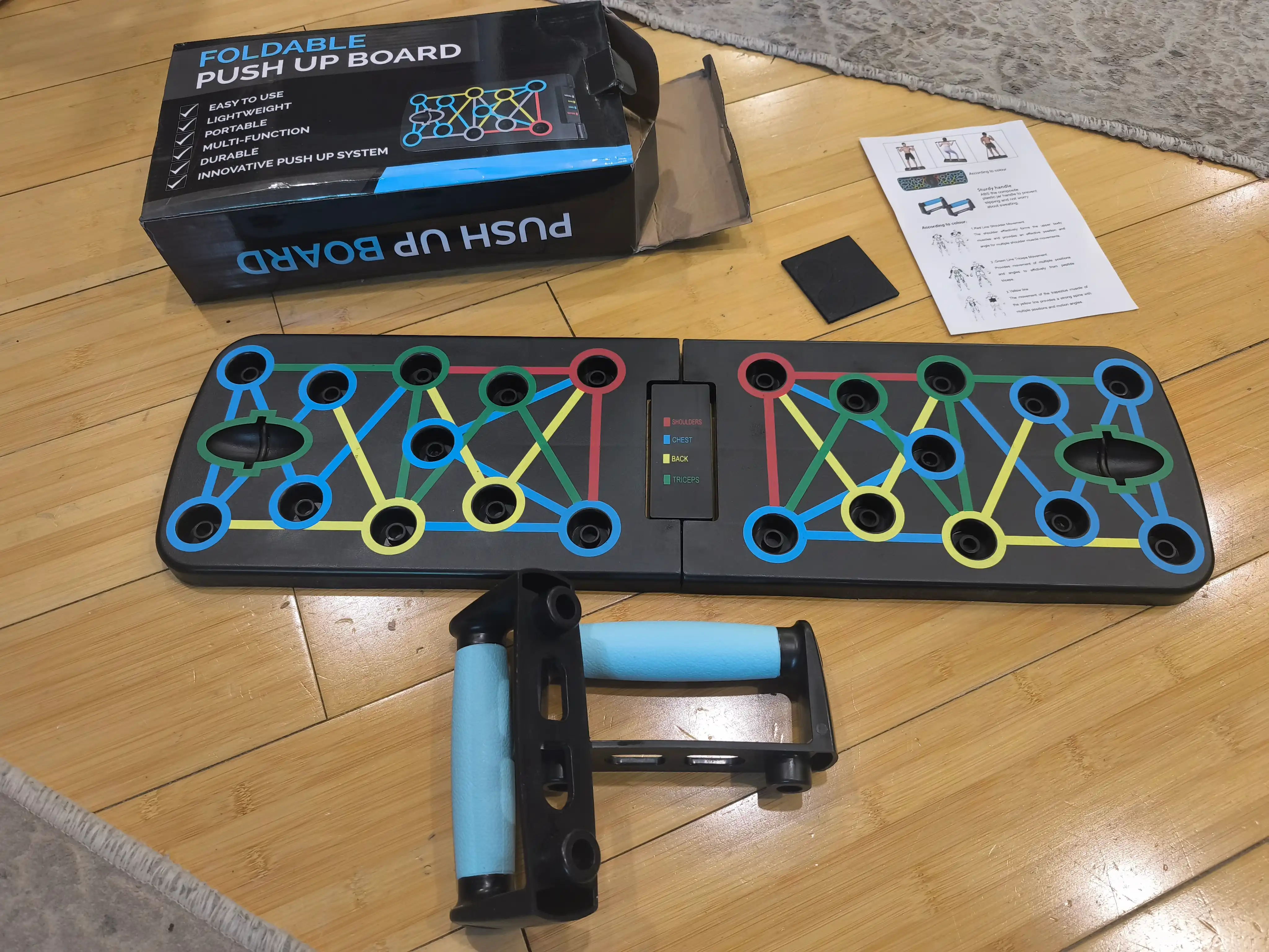 Otjimaniya uchun doska, espanderli ko‘p funksiyali Push Up Board fitnes trenajori