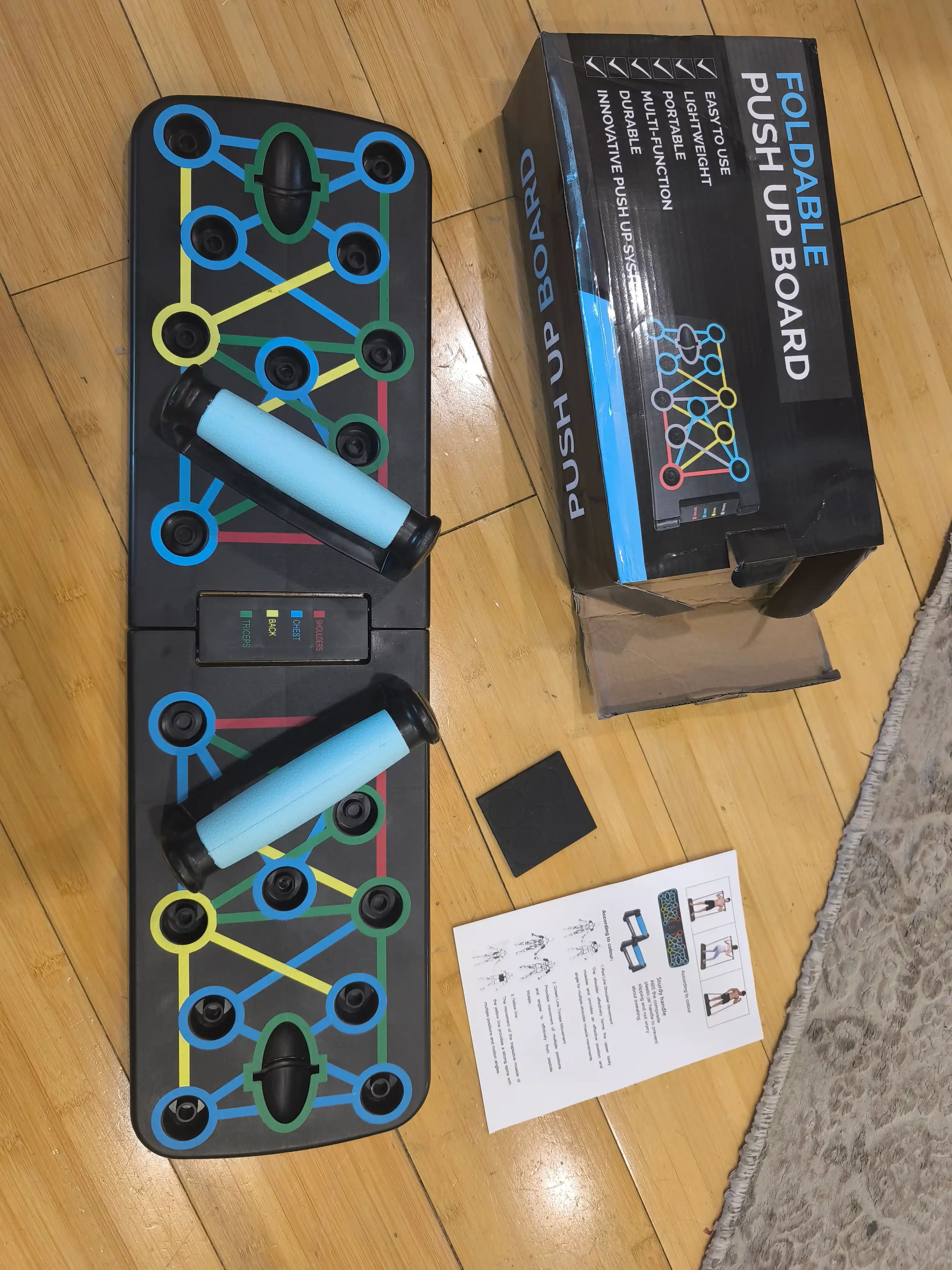 Otjimaniya uchun doska, espanderli ko‘p funksiyali Push Up Board fitnes trenajori