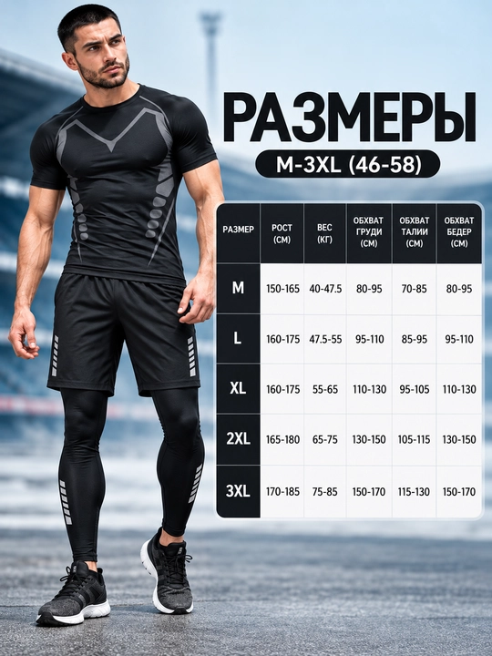Рашгард мужской MMA UFC комплект 5 в 1, спортивная одежда, форма для зала