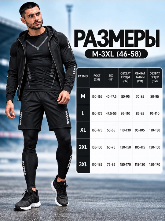 Рашгард мужской MMA UFC комплект 5 в 1, спортивная одежда, форма для зала
