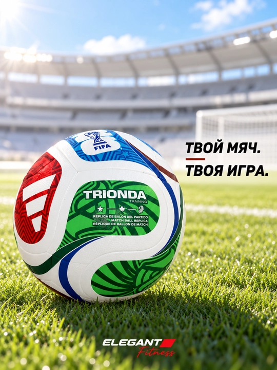 Футбольный мяч World Cup 2026 Training JD8032, размер 5, Белый - Зеленый
