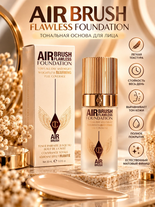 ChalotteTilburey, AIRBRUSH FLAWLESS FOUNDATION yuz uchun tonal krem - 