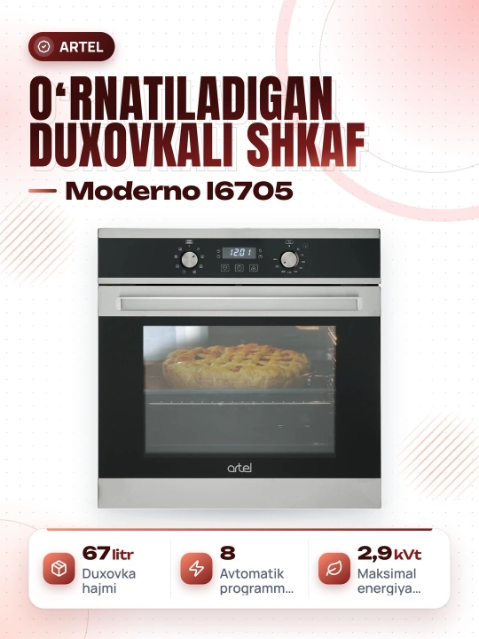 ARTEL духовой шкаф MODERNO I6705, Inox, для дома - 
