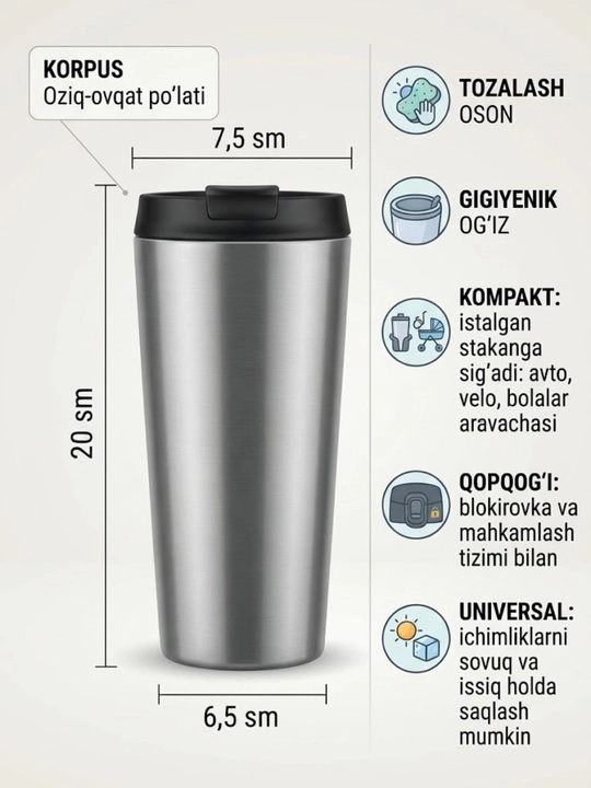 Термокружка герметичная для чая и кофе, термосы 500мл
