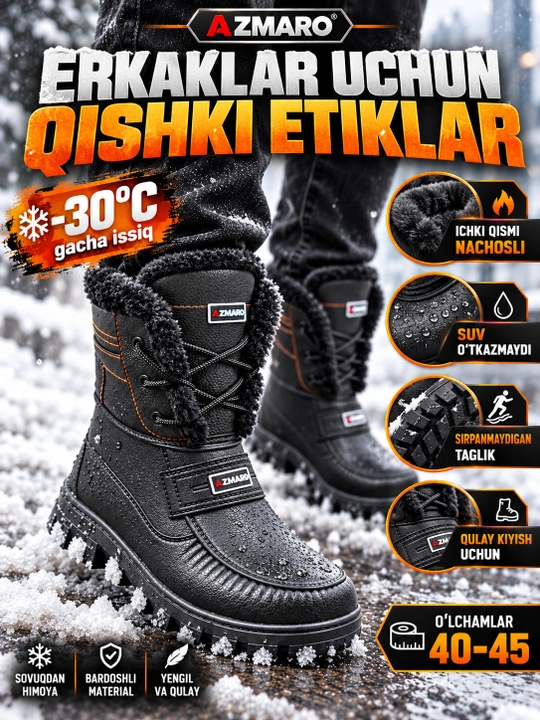 Erkaklar va ayollarga qishki mo'ynali etiklar