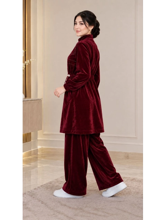 Ayollar velyur dvoyka kostyumi, shimli komplekt, yumshoq doyimiy kundalik kostyum