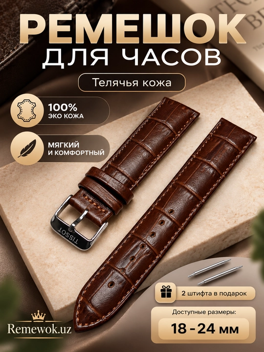 Ремешки для наручных часов, 18 мм, 20 мм, 22 мм, 24 мм, 2 шпильки в комплекте - 