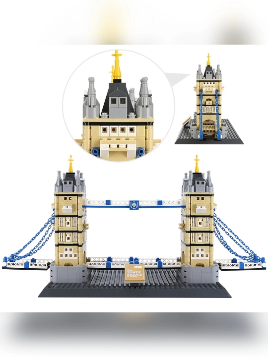 Konstruktor Londondagi Tauer ko'prigi (kichik to'plam), 969 detal, arxitektura modeli