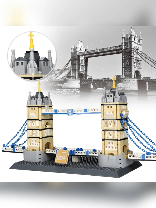 Konstruktor Londondagi Tauer ko'prigi (kichik to'plam), 969 detal, arxitektura modeli