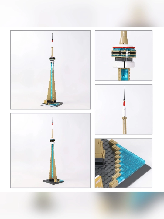 Konstruktor Torontodagi Si-En Tauer teleminorasi, 424 detal, arxitektura modeli