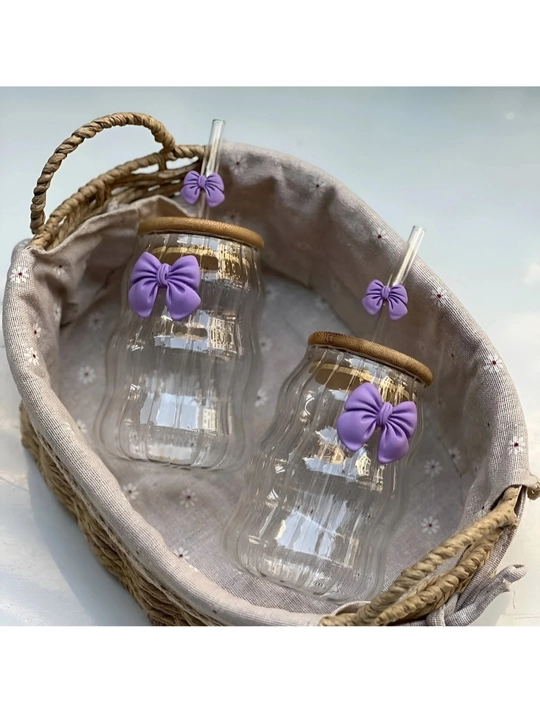 Trubochkali stakan, bakal turli rangdagi kapalaklar bilan, Butterfly, 450 ml, 650ml