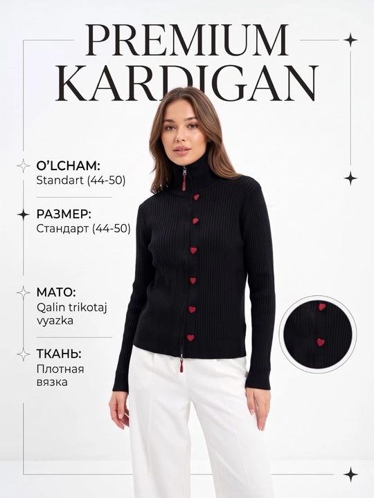 Ayollar kardigan, qizlar uchun sviter, vyazka issiq matodan Standart o'lchamlarda 44-50 - 
