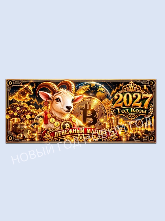 Магнит на холодильник Коза символ года 2027