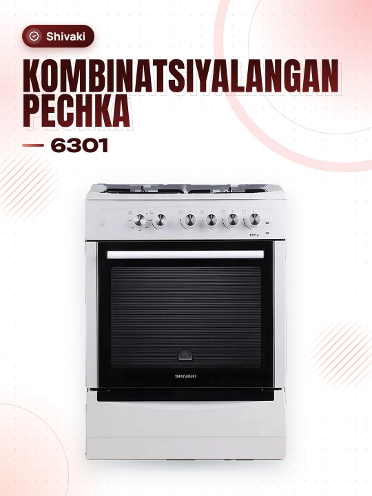 Комбинированная плита Shivaki 6301, для квартиры - 