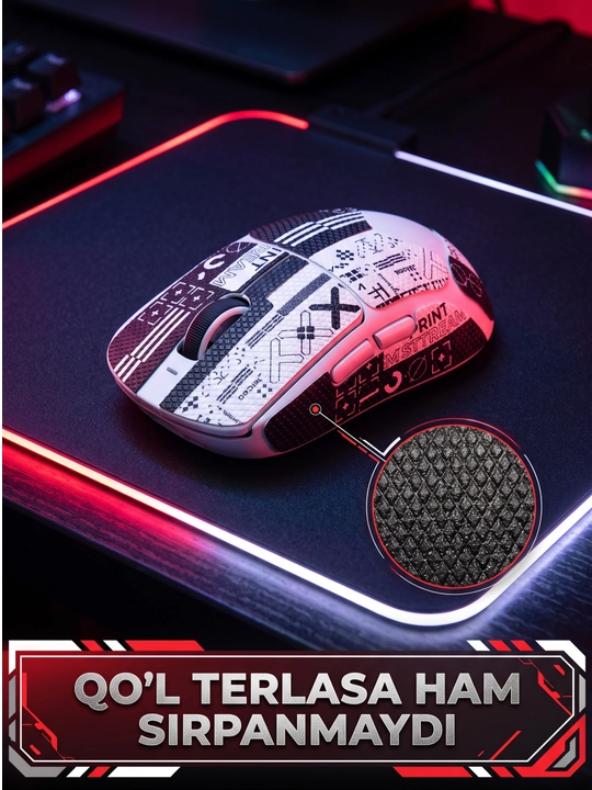Sichqoncha uchun sirpanishga qarshi grip stiker, ofis va o'yin uchun