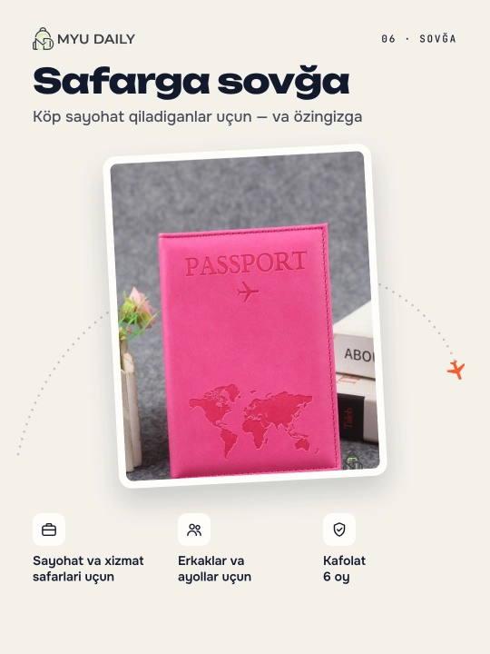 Pasport muqovasi, universal, eko-charmdan Passport Cover