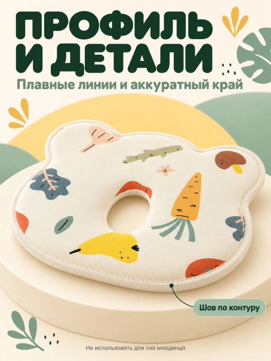 Детская ортопедическая подушка consider для профилактики плагиоцефалии дышащая