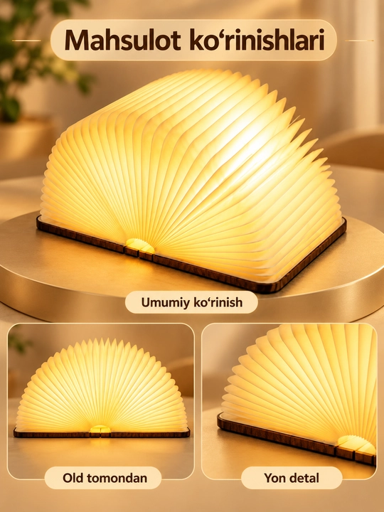 Kitob shaklidagi tungi chiroq Book Lamp