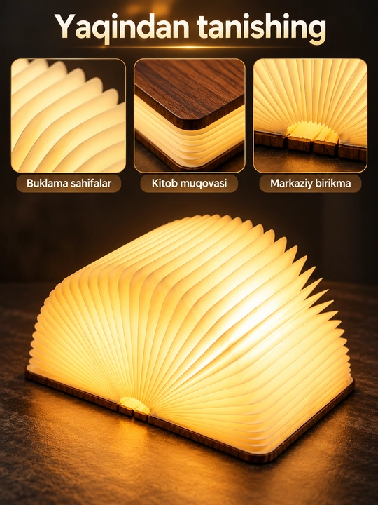 Kitob shaklidagi tungi chiroq Book Lamp