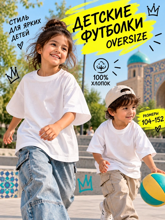 Bosilgan katta o'lchamli qizlar uchun bolalar futbolkasi