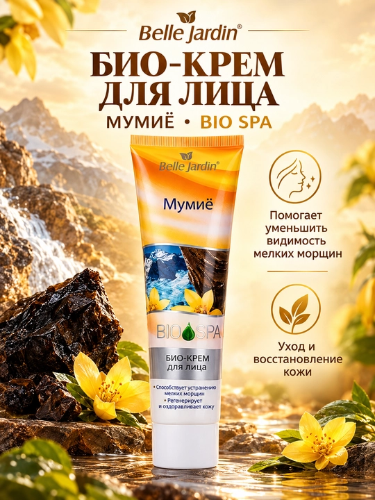 Крем для лица от мелких морщин Belle Jardin Мумиё, 125 мл - 