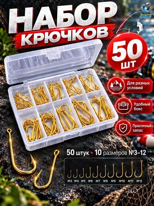 Baliqchilik qarmoqlari, karp baliqlari, yozgi baliq ovlash uchun qarmoqlar to‘plami